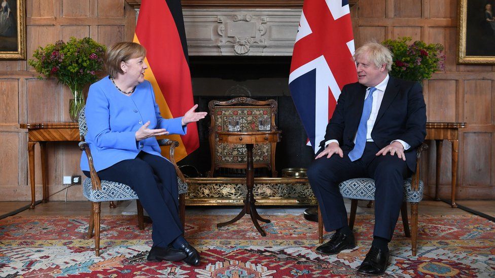 Angela Merkel and Boris Johnson at Chequers 2-7-2021 - enlarge